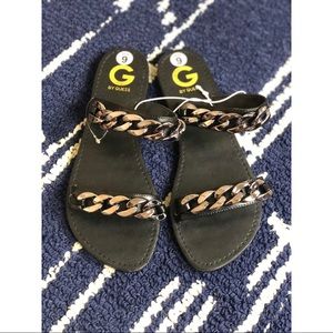 G by Guess Black Sandals w/silver straps sz 9M